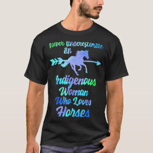 Camiseta Mujer indígena ama a los caballos nativa indio est