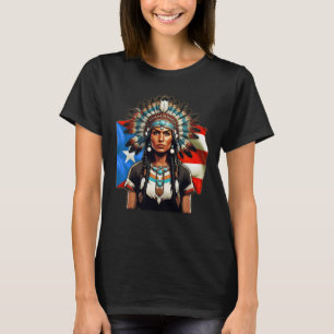 Camiseta Mujer indígena taína India caribeña puertorriqueña