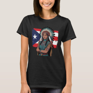 Camiseta Mujer indígena taína India caribeña puertorriqueña
