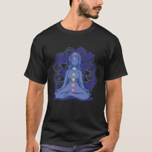 Camiseta Mujer inspirada meditando Yoga Chakras Om Espiritu