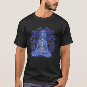 Camiseta Mujer inspirada meditando yoga chakras Om Espiritu