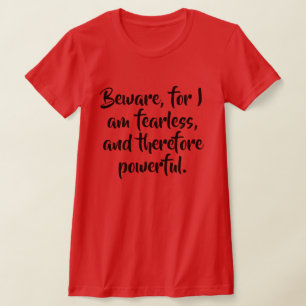 Camiseta Mujer intrépida cita en escritura moderna personal