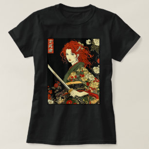 Camiseta Mujer irlandesa de arte samurai japonesa con espad