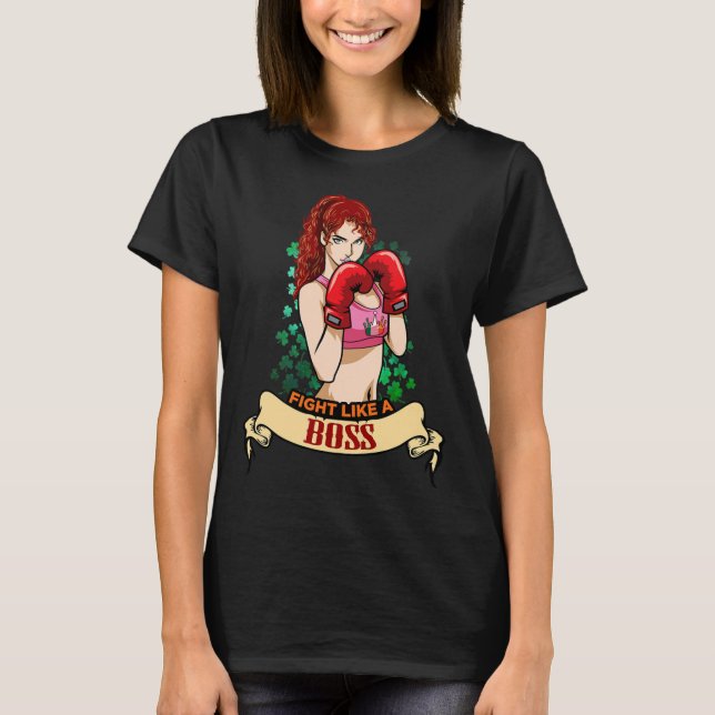 Camiseta Mujer Irlandesa Fuerte Empoderada Boxeo Kickboxing (Anverso)