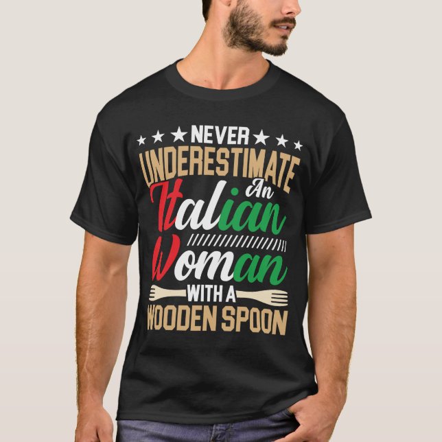 Camiseta Mujer italiana con esposa de mamá italiana con cuc (Anverso)