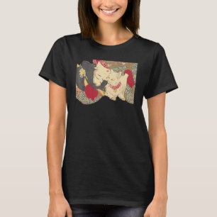 Camiseta Mujer japonesa con gatos