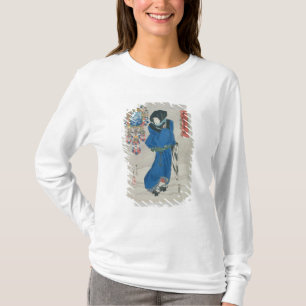 Camiseta Mujer japonesa en la nieve (impresión del