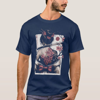 Camiseta Mujer Japonesa Flor de Cerezoattoo Arte Geisha Muj