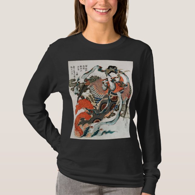 Camiseta Mujer japonesa jugando a la flauta (Anverso)