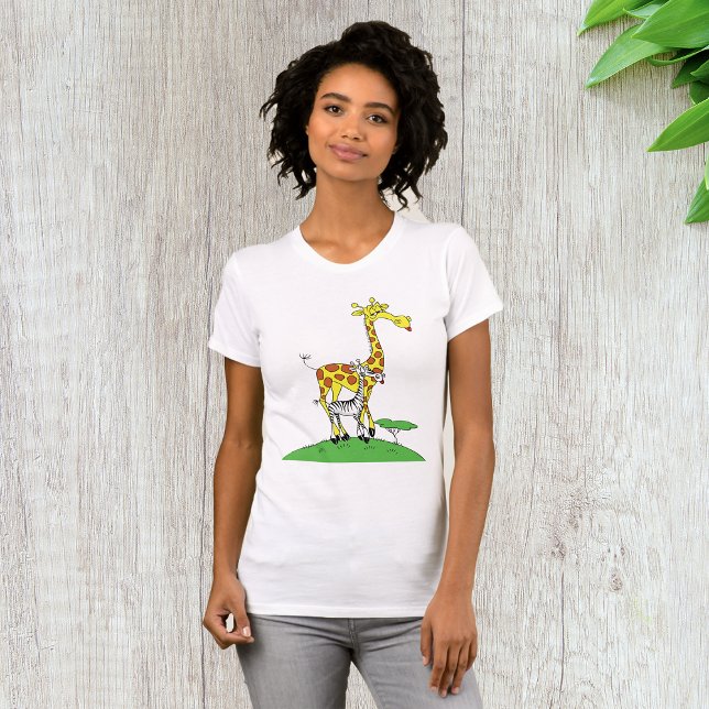 Camiseta Mujer Jirafa y Cebra (Subido por el creador)