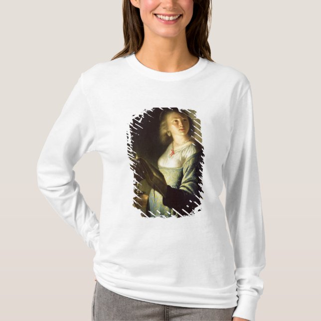 Camiseta Mujer joven con una vela (Anverso)