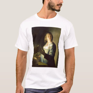 Camiseta Mujer joven con una vela