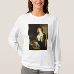 Camiseta Mujer joven con una vela