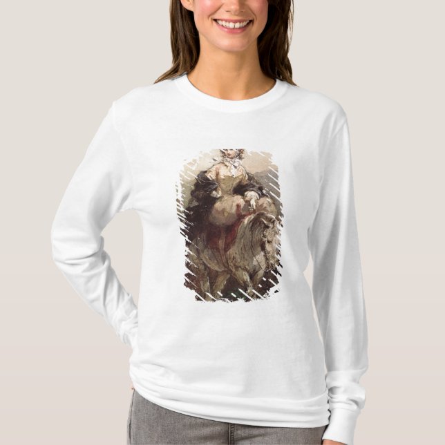 Camiseta Mujer joven en un caballo (Anverso)