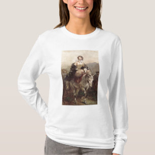 Camiseta Mujer joven en un caballo