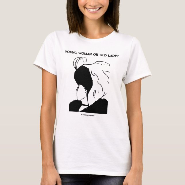 Camiseta ¿Mujer joven o señora mayor? (Ilusión óptica) (Anverso)