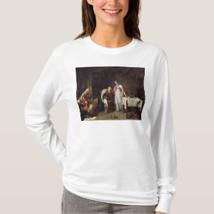 Camiseta Mujer joven que ayuda a una familia desafortunada