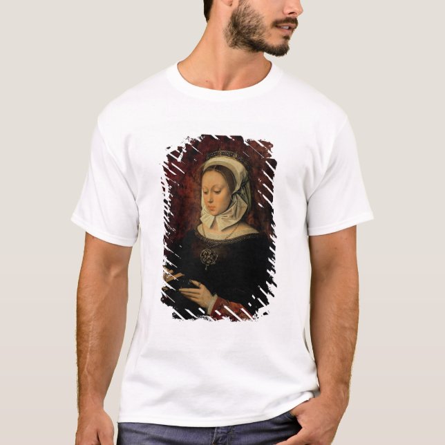 Camiseta Mujer joven que lee un libro de las horas (aceite (Anverso)