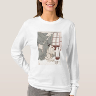 Camiseta Mujer joven que se arrodilla por su red de