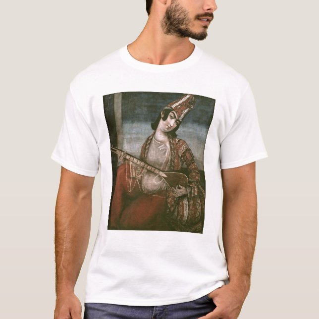 Camiseta Mujer joven que toca una guitarra (Anverso)