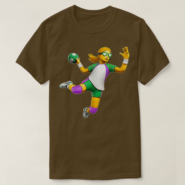 Camiseta Mujer jugando a la Emoji del balonmano (Diseño del anverso)