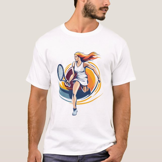 Camiseta mujer jugando tenis (Anverso)