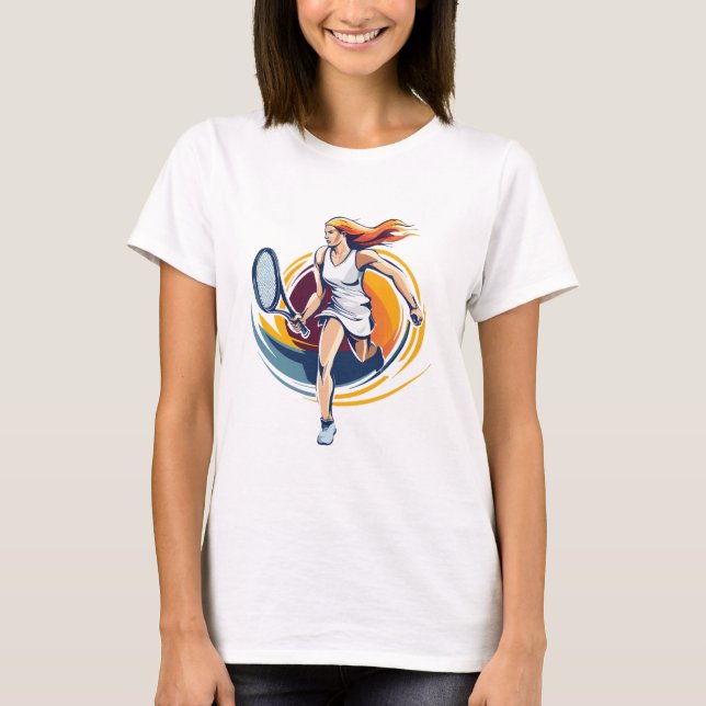 Camiseta mujer jugando tenis (Anverso)