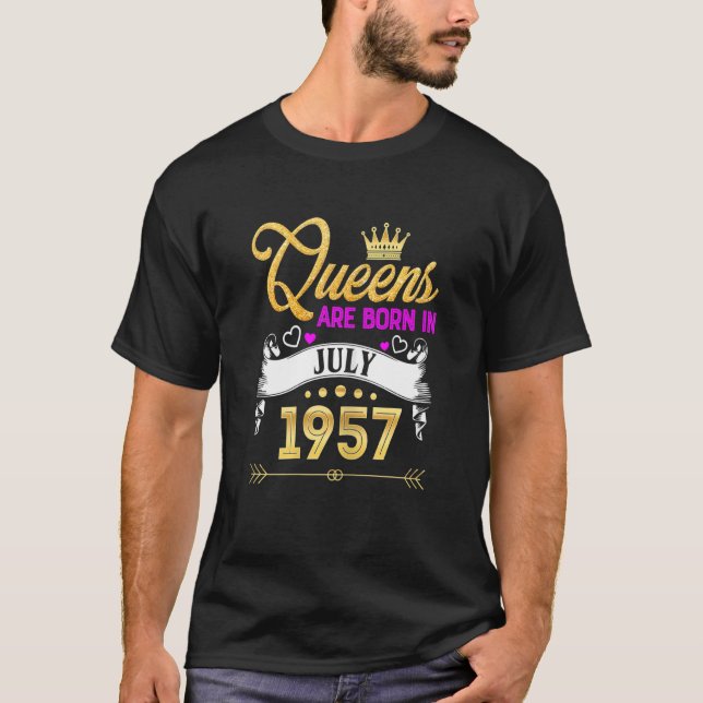 Camiseta Mujer Julio 1957 65 años Reina de cumpleaños númer (Anverso)