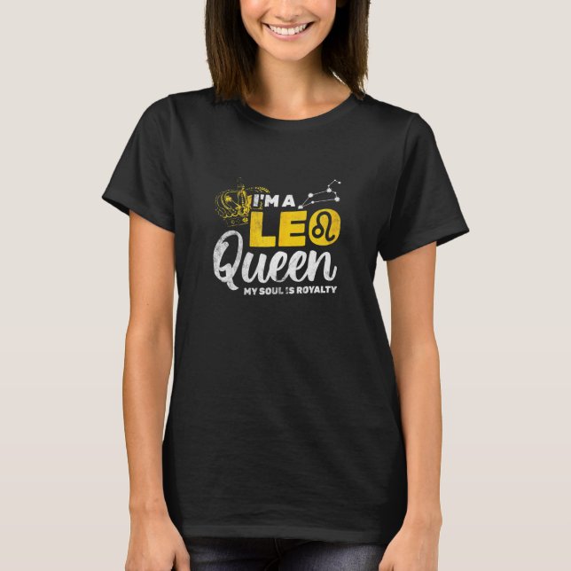 Camiseta Mujer Leo Queen Soul Es Real Agosto Leo Zodiac (Anverso)