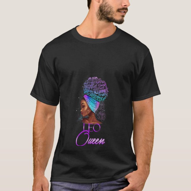 Camiseta Mujer León Púrpura Reina Afroamericana Jul (Anverso)