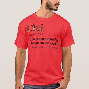 Camiseta Mujer Leopard Cici Definition Funny Abuela Regalo 