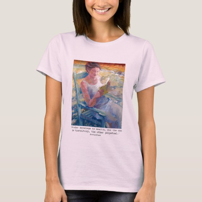 Camiseta Mujer leyendo (Anverso)