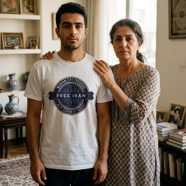 Camiseta Mujer Libre Irán | Mahsa Amini Insignia Azul Marin