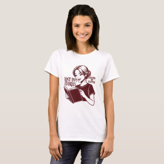 Camiseta Mujer Libro y Café – Lectura Acogedora