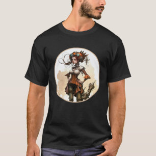 Camiseta Mujer Linda Steampunk Engranaje Mecánico Retro Sci