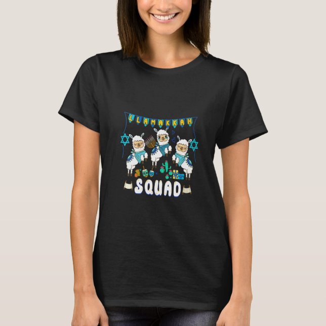 Camiseta Mujer Llamakkah Squad Funny Hanukkah Llama Appare (Anverso)