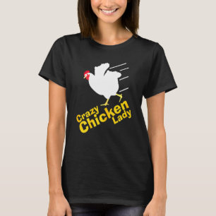 Camiseta Mujer loca de los pollos Damas Granjera Granja Lej