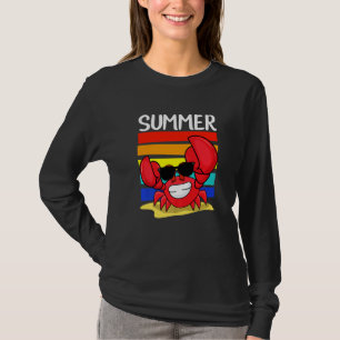 Camiseta Mujer Mamá Crab Verano Gafas de Sol Playa Sunset