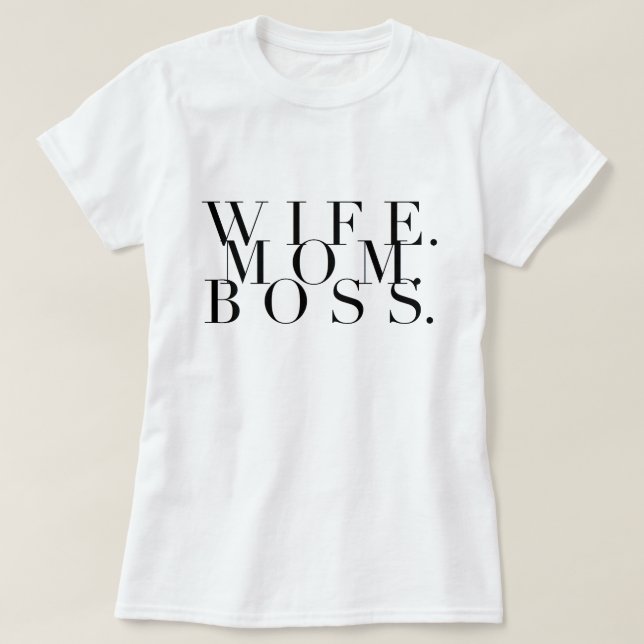 Camiseta Mujer. Mamá. Jefe. Tipografía de moda (Diseño del anverso)