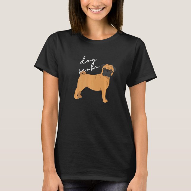 Camiseta Mujer Mamá Perro Pug Ciervo (Anverso)