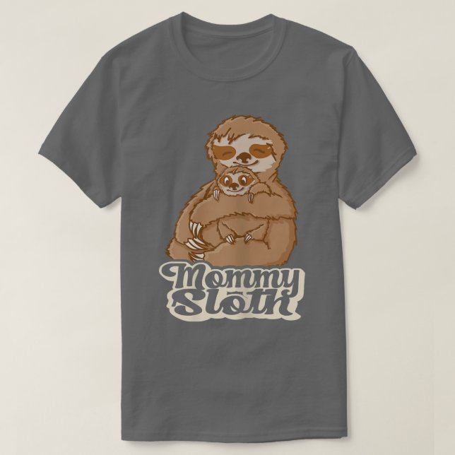 Camiseta Mujer mamá Sloth Curte Mamá Familia  (Diseño del anverso)