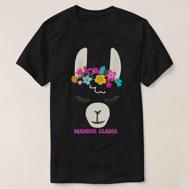 Camiseta Mujer MAMMA LLAMA Nombre Regalo Por Valentina Su M (Diseño del anverso)