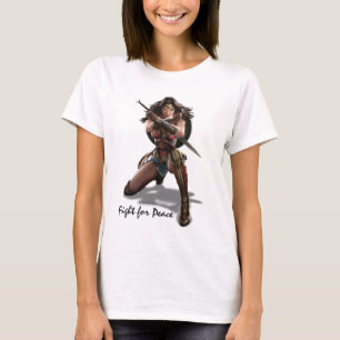 Camiseta Mujer Maravilla Bloqueando Con Pulseras