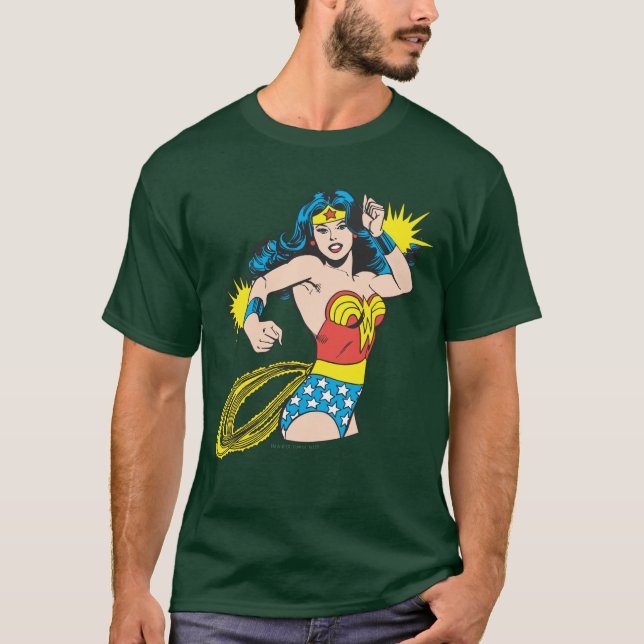 Camiseta Mujer Maravilla con esposas brillantes (Anverso)
