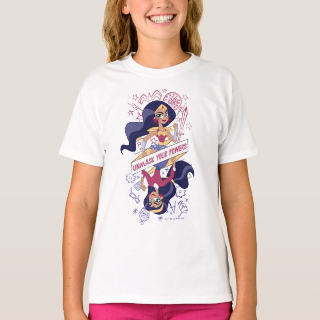 Camiseta Mujer Maravilla Desenmascara Tus Poderes (Anverso)