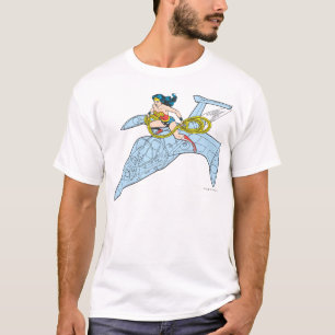 Camiseta Mujer Maravilla en la nave espacial