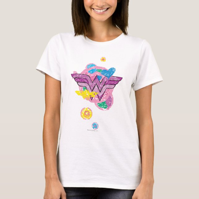 Camiseta Mujer Maravilla Garabatos (Anverso)