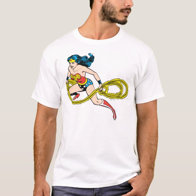 Camiseta Mujer Maravilla girando a la izquierda de Lasso (Anverso)