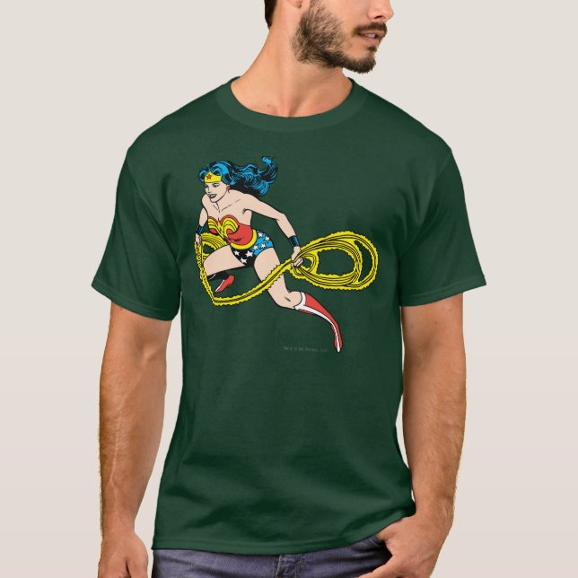 Camiseta Mujer Maravilla girando a la izquierda de Lasso (Anverso)
