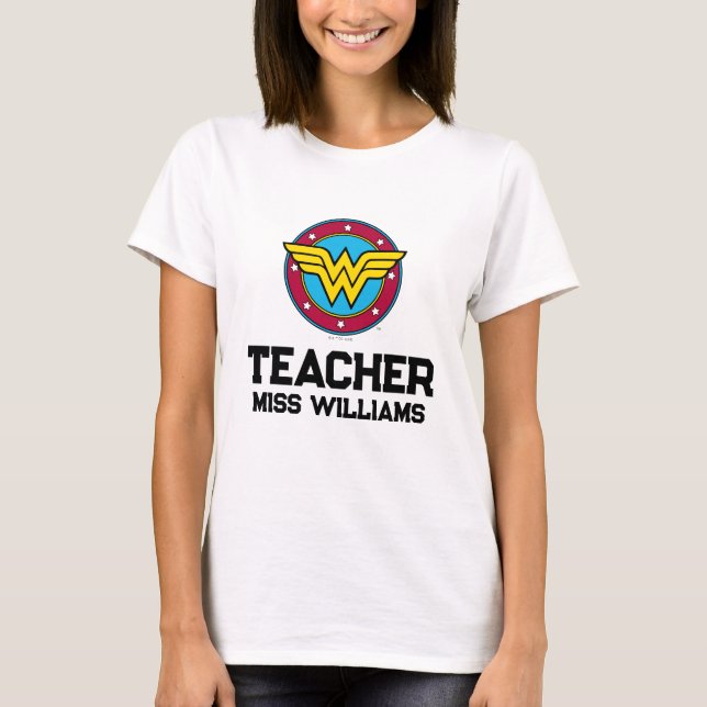 Camiseta Mujer Maravilla | Logo Círculo y Estrellas (Anverso)